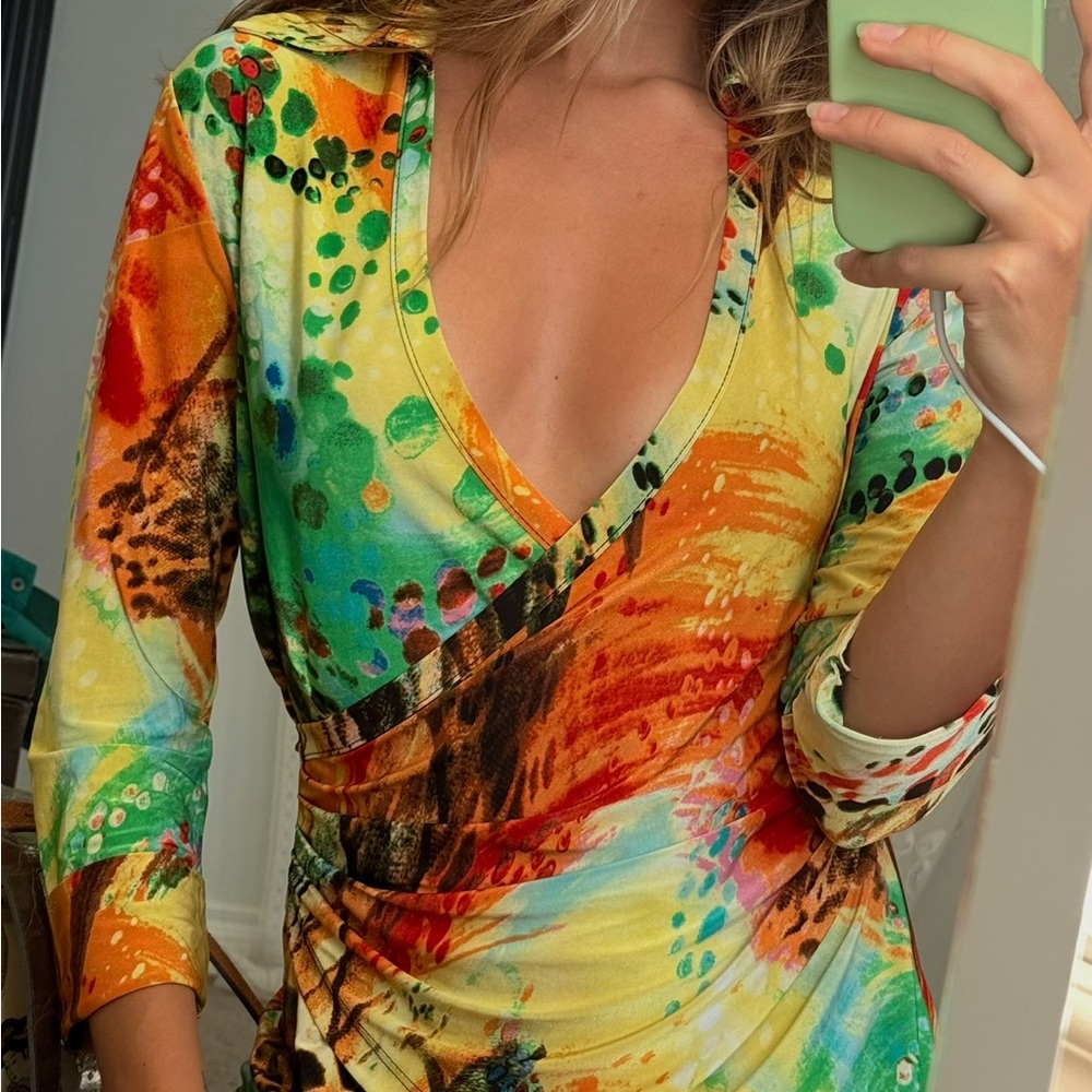 Colorful Abstract Print Top